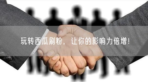玩转西瓜刷粉,让你的影响力倍增!