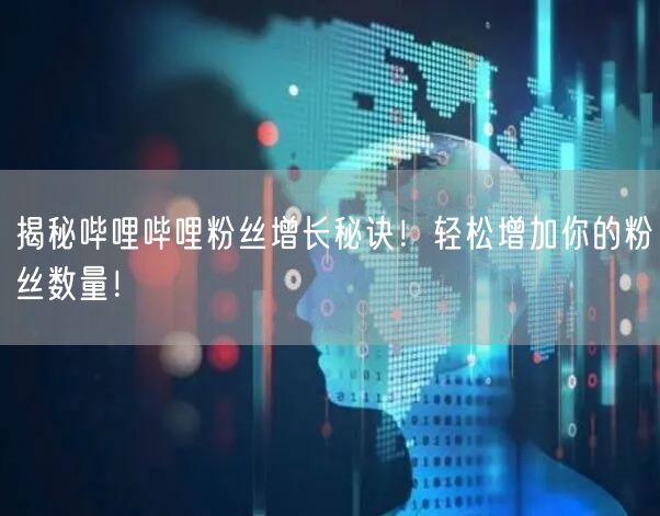 揭秘哔哩哔哩粉丝增长秘诀！轻松增加你的粉丝数量！