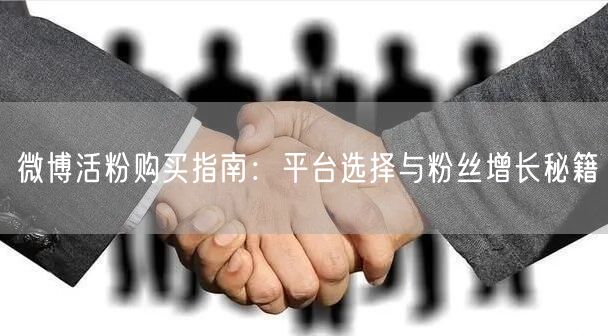 微博活粉购买指南:平台选择与粉丝增长秘籍