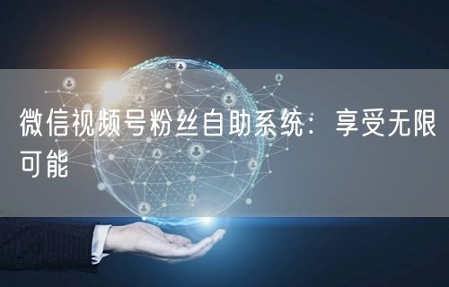 微信视频号粉丝自助系统:享受无限可能