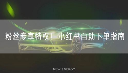 粉丝专享特权！小红书自助下单指南