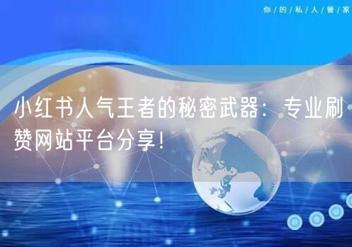 小红书人气王者的秘密武器：专业刷赞网站平台分享！