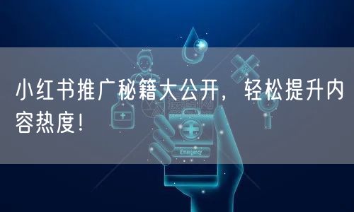 小红书推广秘籍大公开,轻松提升内容热度!