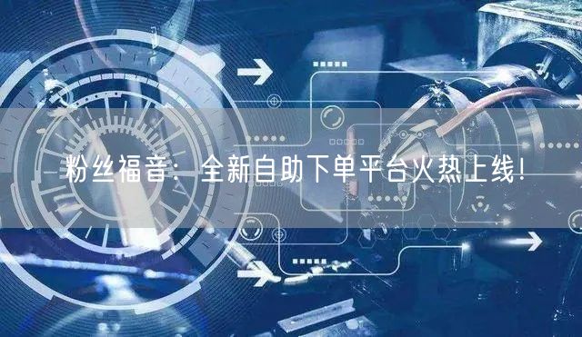 粉丝福音:全新自助下单平台火热上线!