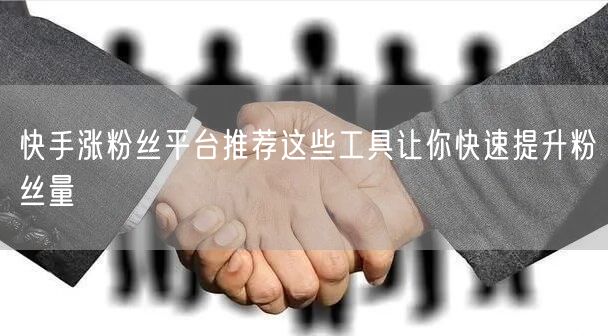 快手涨粉丝平台推荐这些工具让你快速提升粉丝量
