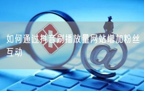 如何通过抖音刷播放量网站增加粉丝互动